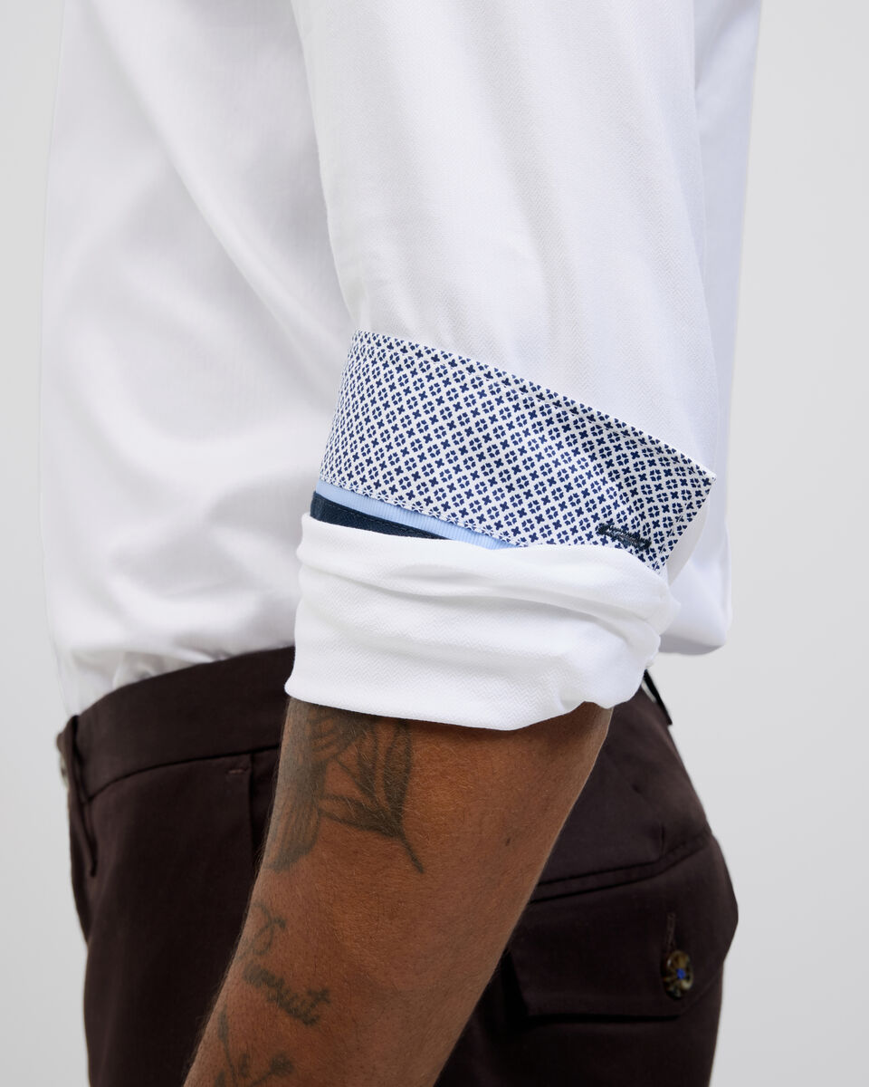 Accent Stretch Long Sleeve Shirt, White, hi-res
